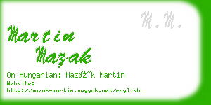 martin mazak business card